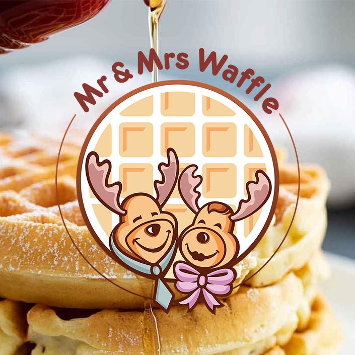 مسکات لوگو برند خانم و آقای وافل توسط محسن خضری- Mr & Mrs Waffle